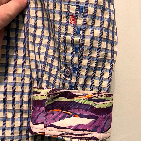 Robert Graham - Men’s XL - White & Blue - Classic Button-up Shirt - 100% Cotton - Picture 6 of 15